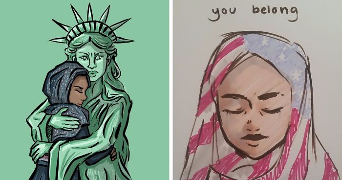 12 artystycznych odpowiedzi na decyzję Trumpa w sprawie ograniczeń przyjmowania imigrantów.