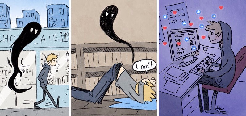 Artysta wyjaśnia światu pojęcie depresji i lęku na bazie komiksów ilustrujących jego codzienność.