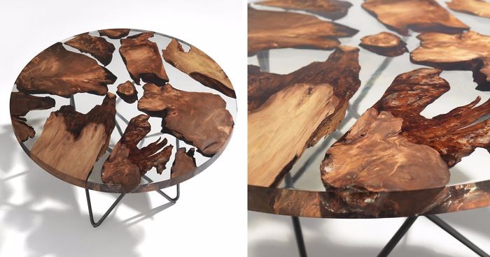 The Earth Table – designerski stół z żywicy i 50000-letniego drewna soplicy kauri.