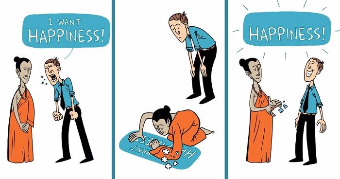 10 błyskotliwych komiksów o szczęściu, które zmotywują Cię do pozytywnego myślenia.