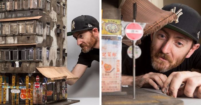 Australijski artysta tworzy makiety miniaturowych miast z dbałością o najdrobniejsze detale.
