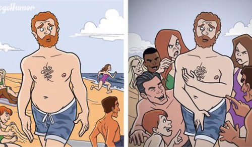 6 komiksów trafnie obrazujących codzienne problemy nieśmiałego człowieka.