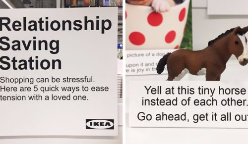 Amerykański komik strollował sklep IKEA, instalując w nim fikcyjną stację ratowania związków.