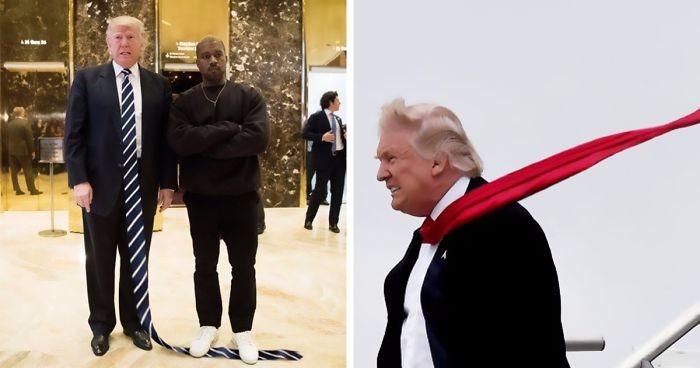 Mistrzowie Photoshopa wzięli na warsztat zbyt długi krawat Donalda Trumpa. Oto efekty!