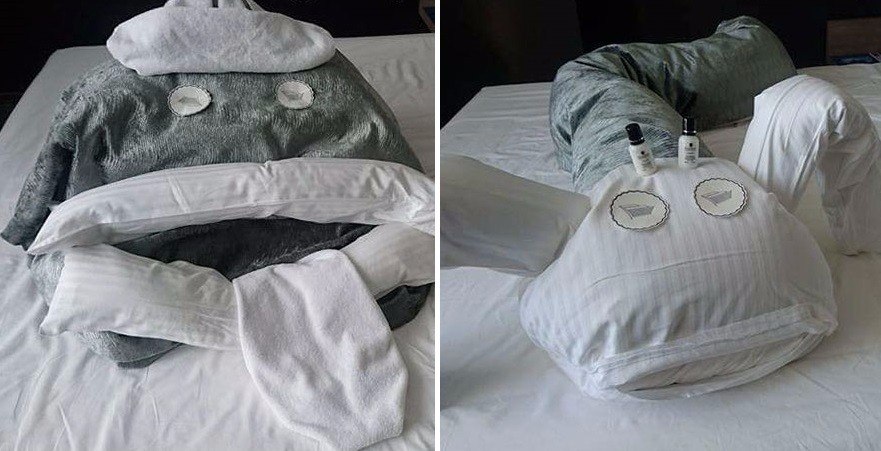 Znudzony gość hotelu stworzył serię wyzwań dla obsługi sprzątającej jego pokój – trudno ich nie docenić!