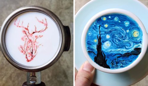 Koreański barista tworzy miniaturowe dzieła sztuki w filiżankach kawy. Instagram go pokochał!