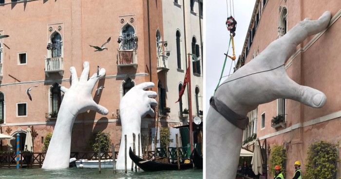 Włoski artysta stworzył w Wenecji rzeźbę, kryjącą w sobie przekaz na temat postępującej zmiany klimatu.