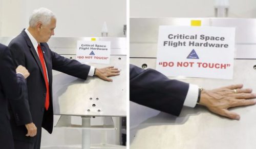 Mike Pence zignorował znak zakazu podczas zwiedzania kosmodromu – do gry wkroczył Photoshop.