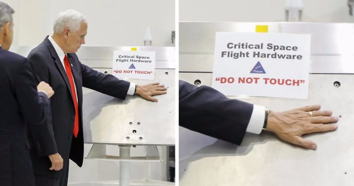 Mike Pence zignorował znak zakazu podczas zwiedzania kosmodromu – do gry wkroczył Photoshop.