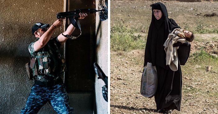 Fotograf poruszony losem uczestników bitwy o Mosul ukazuje internautom jej prawdziwe oblicze.