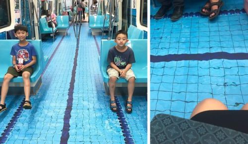 Tajwan zachwycił pasażerów metra, przemieniając wnętrza pojazdów w obiekty olimpijskie.