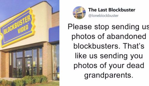 10 najzabawniejszych tweetów ostatniej istniejącej wypożyczalni filmów Blockbuster.