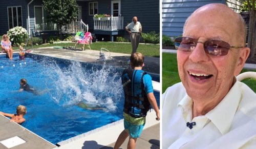 94-letni mężczyzna zbudował na swoim podwórku basen dla dzieci z sąsiedztwa, aby nie czuć się samotnym po śmierci żony!