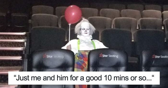 Kupił bilety na pokaz filmu „To”. Na pustej sali kinowej ujrzał przerażającego klauna!