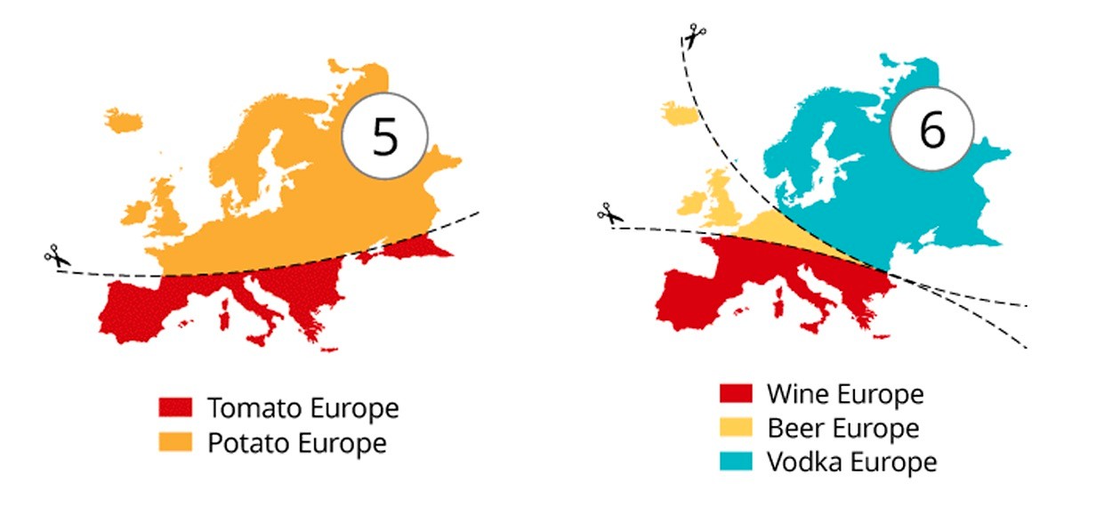 10 stereotypowych map Europy i podstawowe różnice między mieszkańcami poszczególnych regionów.