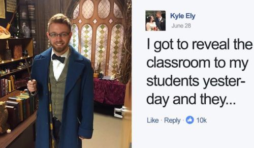 Nauczyciel z Oregonu spędził 70 godzin, przemieniając nudną salę lekcyjną we wnętrze Hogwartu.
