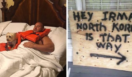 10 mieszkańców Florydy, którzy walczyli z huraganem swoim poczuciem humoru.