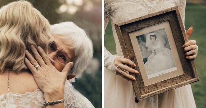 Panna młoda zaskoczyła swoją babcię w dniu ślubu, występując w jej sukience sprzed 55 lat.