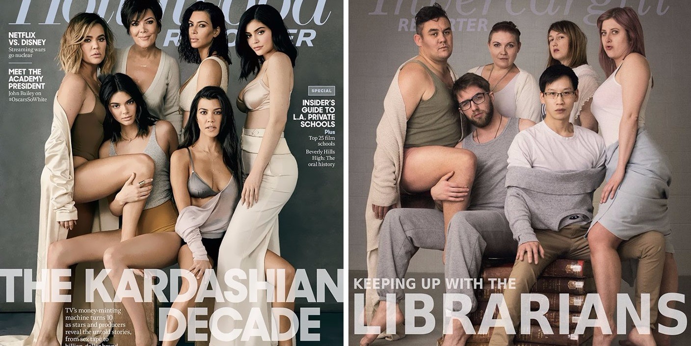 Nowozelandzcy bibliotekarze z sukcesem odtworzyli efekty sesji zdjęciowej rodziny Kardashianów.