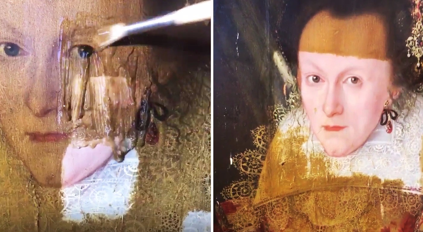 Konserwator dzieł sztuki usunął pożółkły werniks z XVII-wiecznego obrazu. Niewiarygodny efekt!