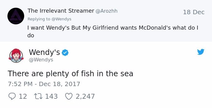 10 tweetów Wendy’s, które odebrały wszelkie argumenty miłośnikom pozostałych restauracji fast food.