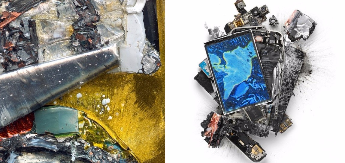 Niemiecki artysta stworzył serię prac ukazujących nieoczywiste piękno zniszczonych urządzeń Apple.