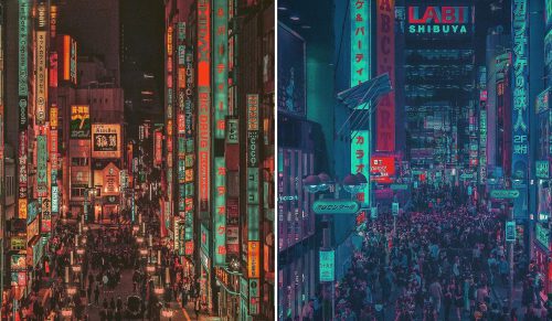 Nocne życie ulic Tokio na surrealistycznych fotografiach japońskiego artysty.