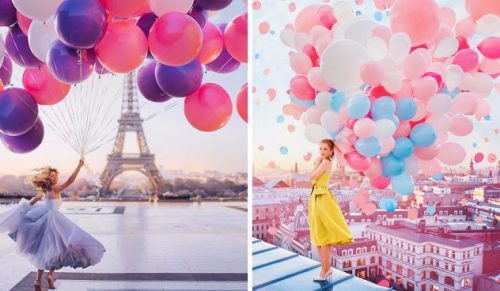 Kolorowe baloniki, lampiony i bańki mydlane – bajkowa seria fotografii moskiewskiej artystki.