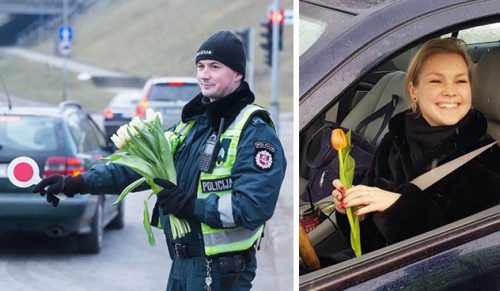Oto, co litewscy policjanci zrobili w międzynarodowy dzień kobiet, a reakcje pań mówią wszystko.
