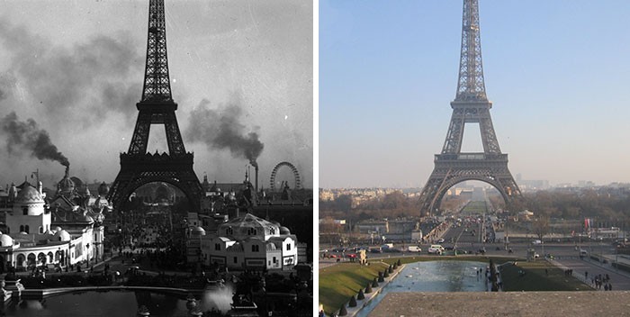 7 zdjęć „przed i po” pokazujących jak Paryż zmienił się w ciągu 100 lat.
