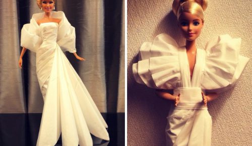 Mężczyzna używa papieru toaletowego do tworzenia sukni ślubnych dla lalek Barbie, a efekt jest niesamowity!