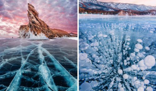 Fotograf chodzi po zamarzniętym Bajkale, najgłębszym i najstarszym jeziorze na ziemi, by uchwycić jego nieziemskie piękno!