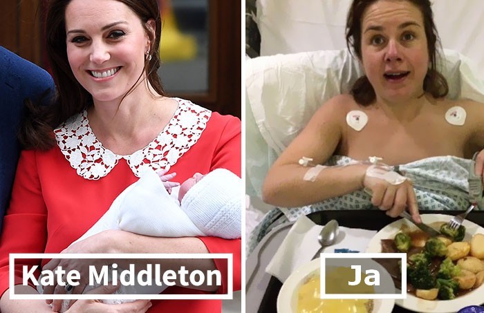 Kobiety publikują swoje zdjęcia po porodzie, aby pokazać że dla nich to było inne doświadczenie niż dla Kate Middleton!