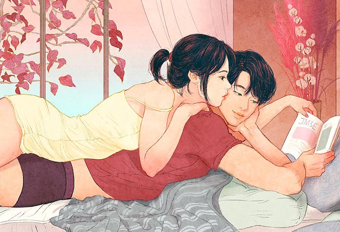 Koreańska artystka ilustruje miłość i intymność tak dobrze, że można ją poczuć!