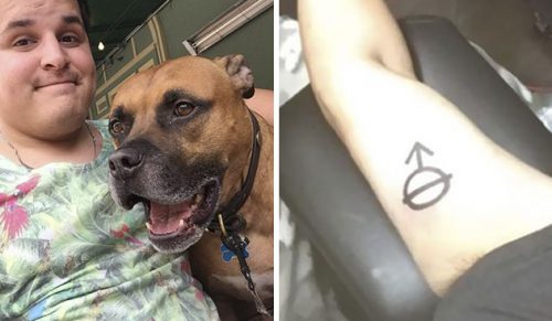 Mężczyzna zrobił sobie taki sam tatuaż, jaki miał jego pies – prawdopodobnie pożałował tego, gdy poznał jego znaczenie!
