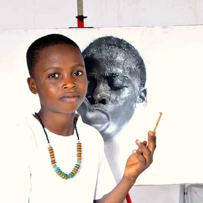 11-latek z Nigerii tworzy hiperrealistyczne rysunki, które cię zachwycą!