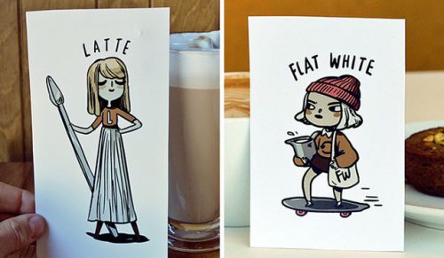 Kawa zainspirowała artystkę do zilustrowania uroczych, małych postaci!