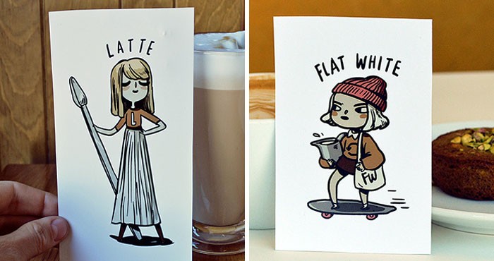 Kawa zainspirowała artystkę do zilustrowania uroczych, małych postaci!