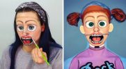 Utalentowana artystka makijażu zamienia się w postaci z kreskówek, a efekty szokują!
