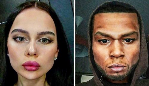 Rosyjska dziewczyna za pomocą makijażu zamienia się w gwiazdy Hollywood!