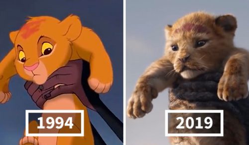 Ktoś porównał film „Król lew” z 2019 roku do animacji z 1994 obok siebie!