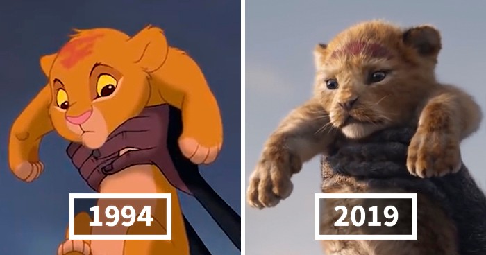 Ktoś porównał film „Król lew” z 2019 roku do animacji z 1994 obok siebie!
