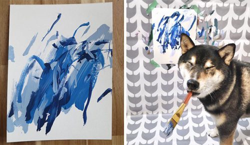 Właściciele nauczyli swojego psa Shiba Inu malować obrazy warte nawet 5000 dolarów!