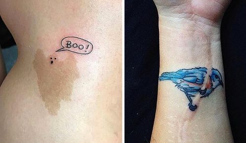 20 fantastycznych tatuaży, dzięki którym znamiona i blizny stają się żywe!