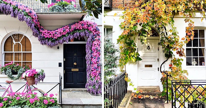 Kobieta fotografuje najpiękniejsze drzwi Londynu, które przypominają scenografię filmów Wesa Andersona!