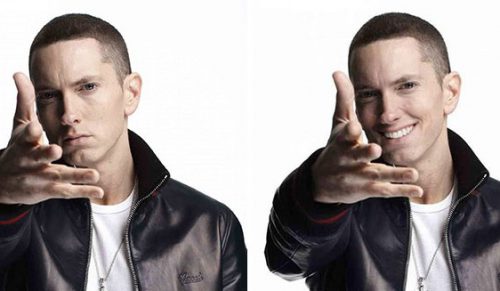 Grafik dzięki Photoshopowi sprawia, że ​​Eminem się uśmiecha i wygląda dużo lepiej!