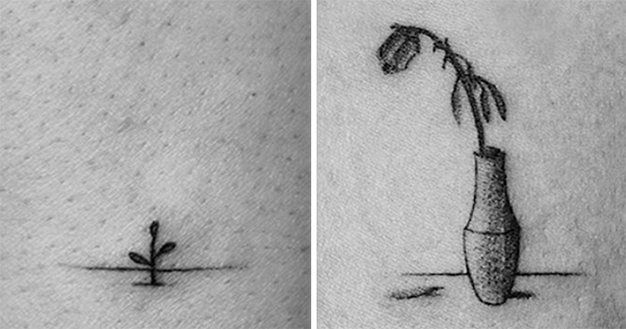 Artysta zrobił tatuaże 70 nieznajomym z różnymi „kadrami” tego samego obrazu, aby zrobić „Motion Tattoo”!