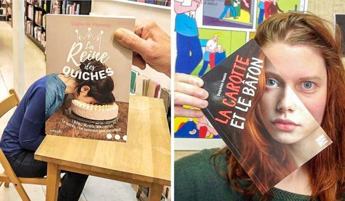 Francuska księgarnia łączy twarze swoich klientów z okładkami książek, a wyniki są satysfakcjonujące!