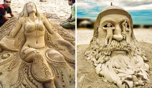 27 cudownych rzeźb, które sprawiają, że piasek staje się żywy!