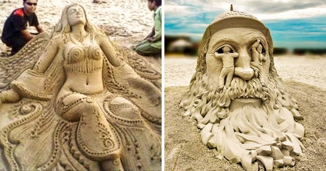 27 cudownych rzeźb, które sprawiają, że piasek staje się żywy!